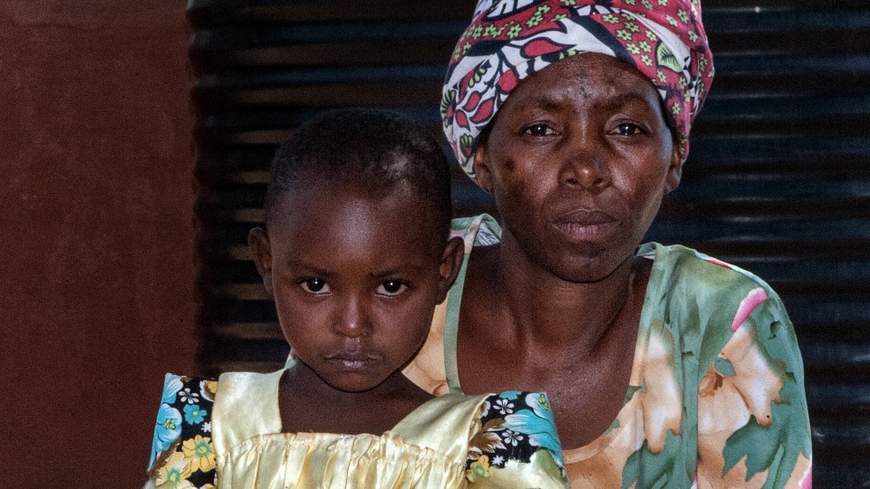 Kenyan mom and child