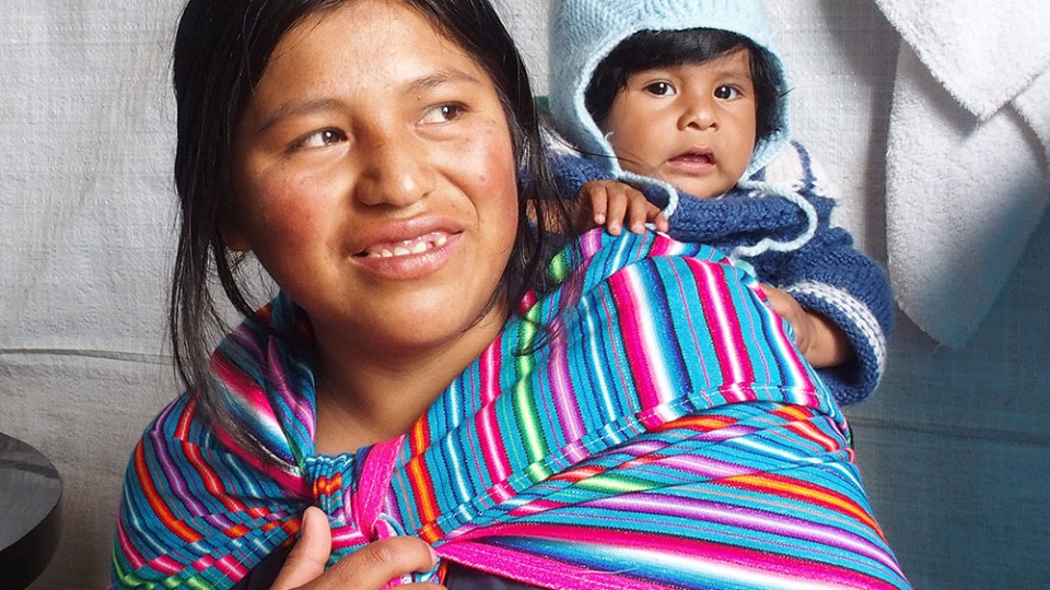 woman with baby in peru