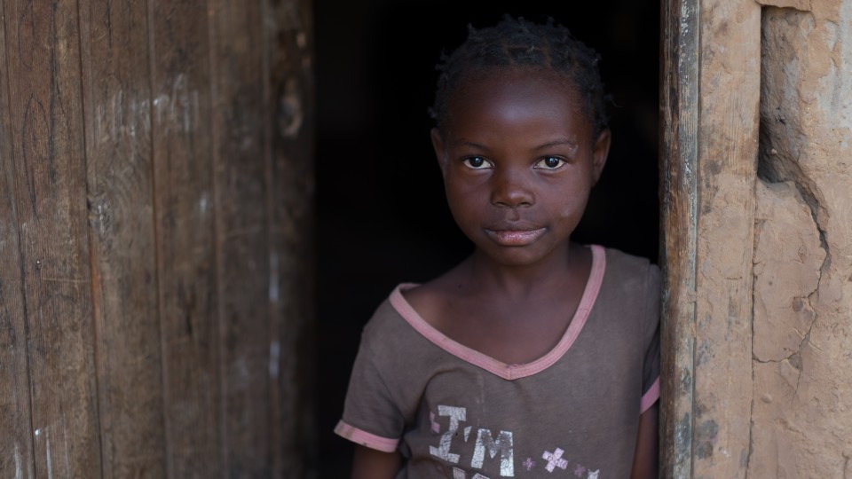 young girl in Zambia