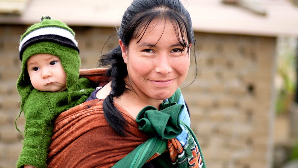 Peruvian woman with baby. Celebrating Hispanic Heritage Month.