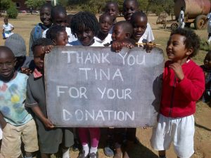 Children from Mukwashi Trust School showing their gratitude. The fundraiser will help bring senior secondary school to Mukwashi!