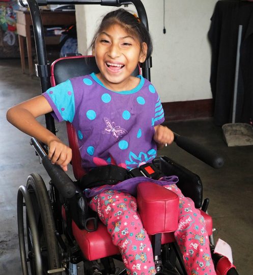 Ericka in Trujillo Peru. She is in a wheelchair.