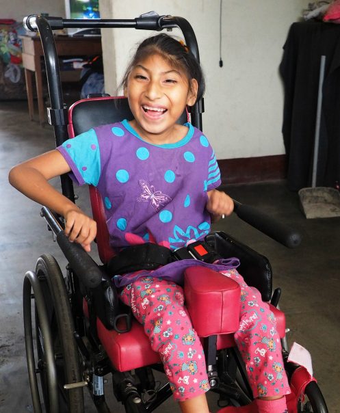 Ericka in Trujillo Peru. She is in a wheelchair. 