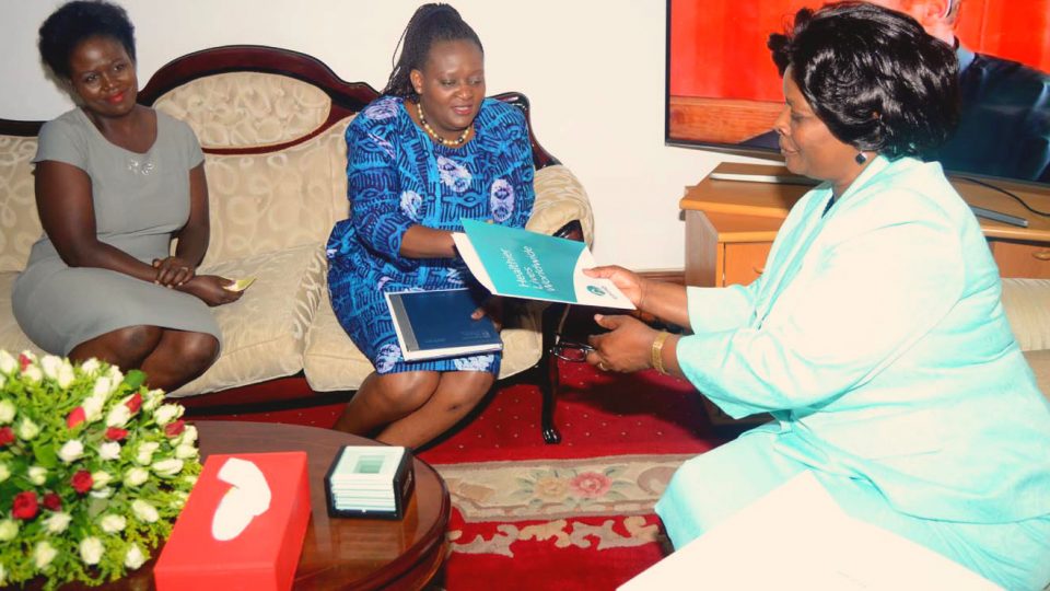 First Lady Esther Lungu with CMMB country director Batuke.