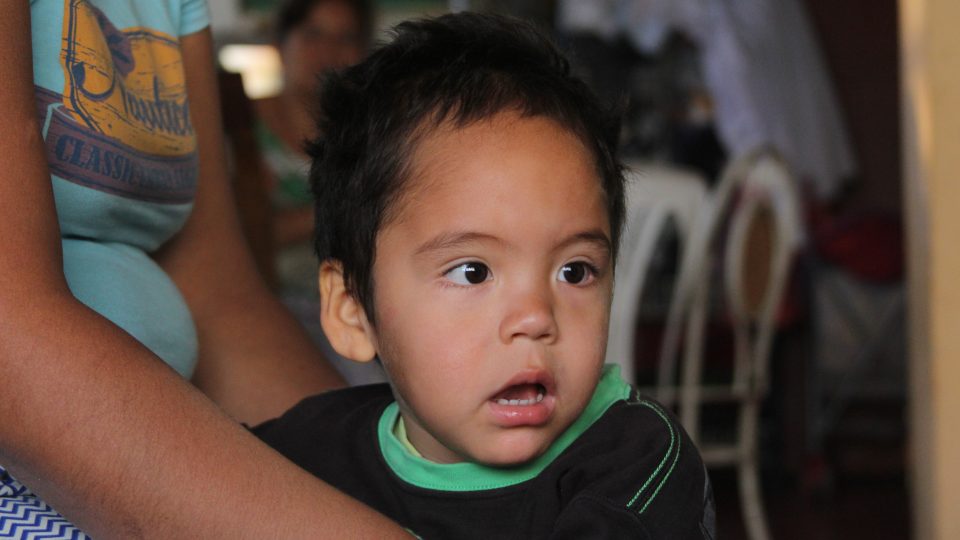 Becker in his home during an interview with his family. Peru Angel disabilites