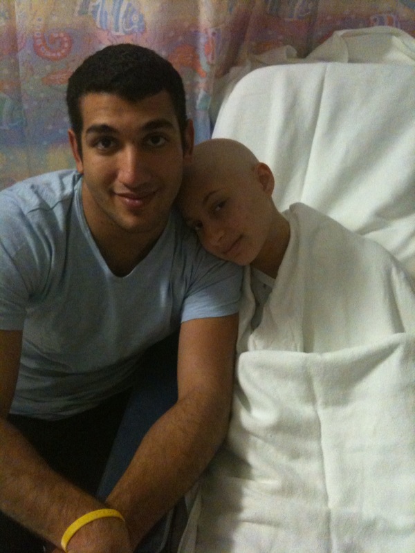 Sama with her brother who was a rock during her treatments