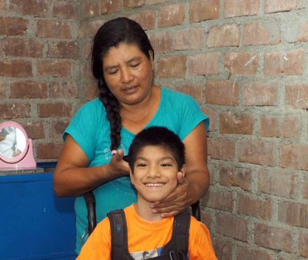 Raul and his mother at their home in Trujillo, Peru