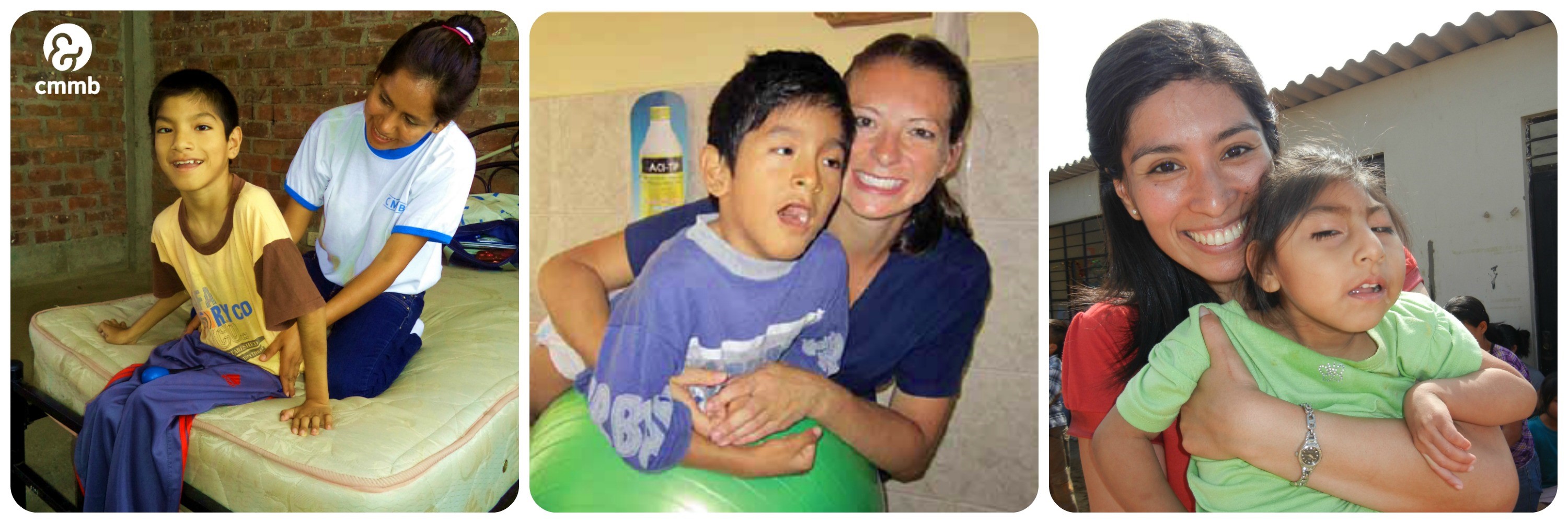 CMMB volunteers train and assist caregivers and physical therapists to work with children with disabilities in Peru