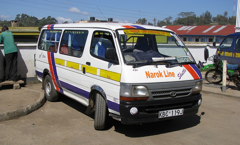 A Matatu or minibus. A very common way for people to get from point A to point B