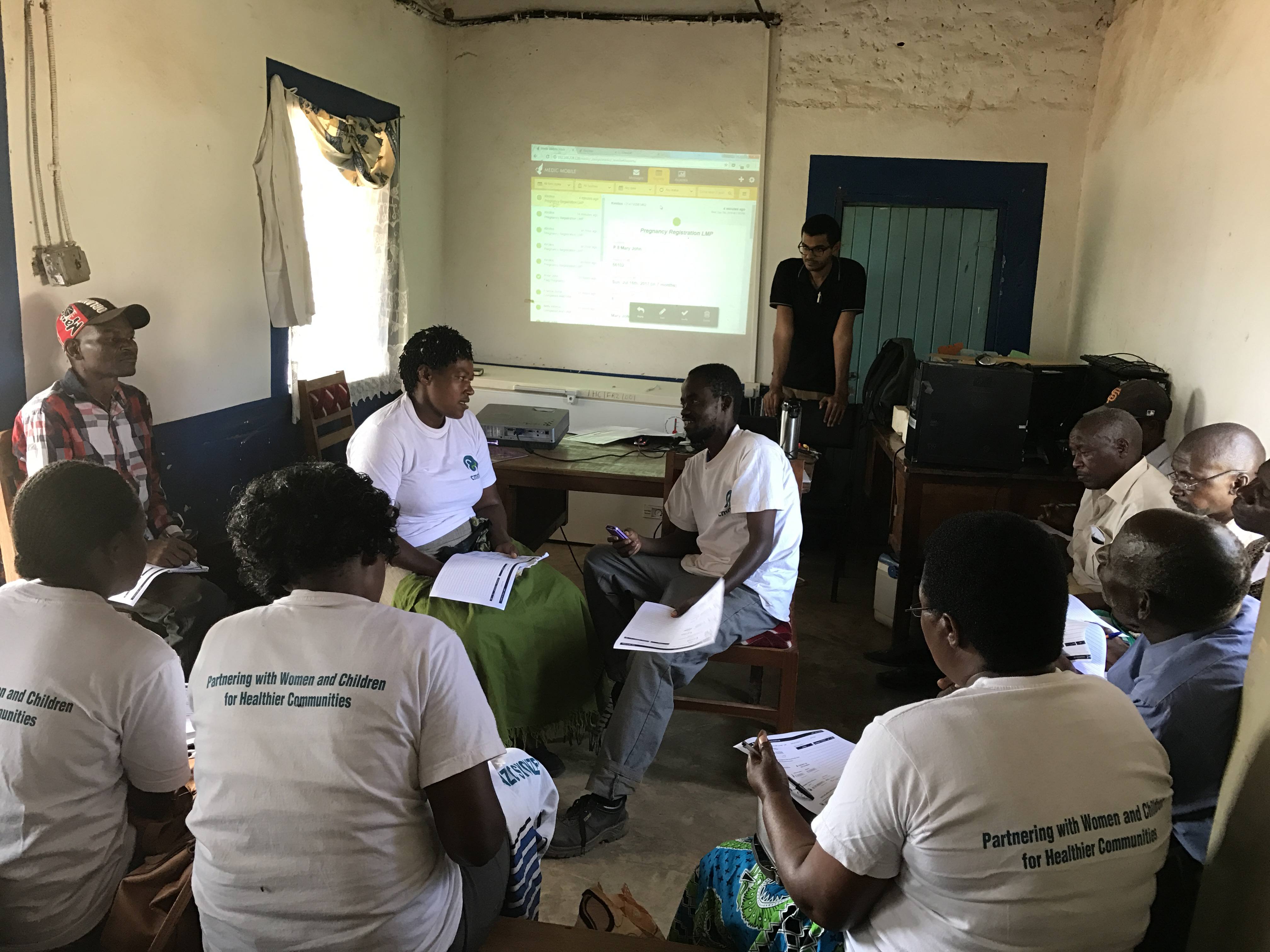 Community health workers join together in Mutomo, Kenya to receive training. Building capacity is key to promoting change in communities. 