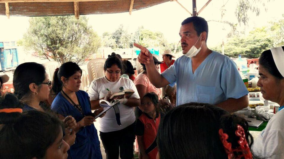 Doctor during the floods in Peru