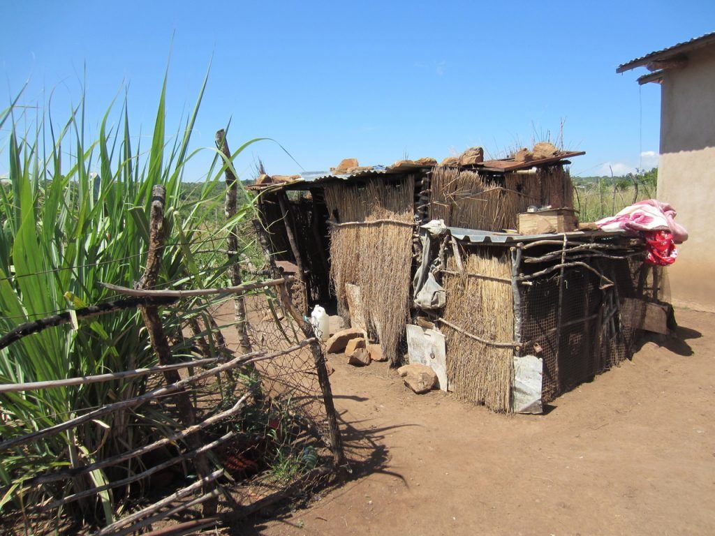 Busi’s kitchen and chicken coop (where she was burned)