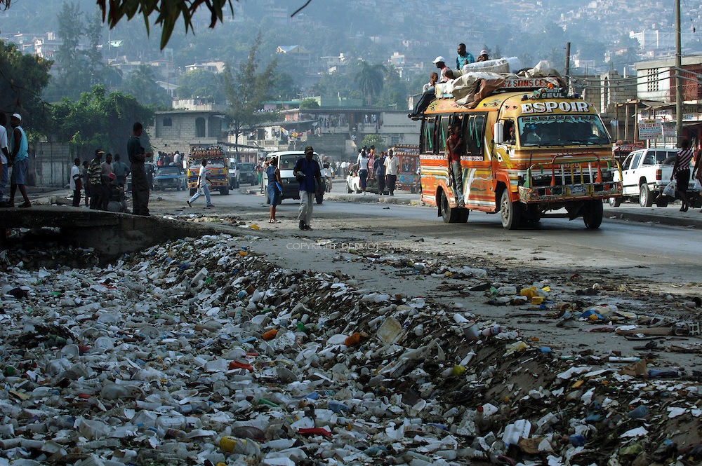 Port-au-Prince, Haiti. Garbage strewn streets in Carrefour area of Port-au-Prince. Haiti, the western hemisphere's poorest country. (photo credit: Dermot Tatlow)