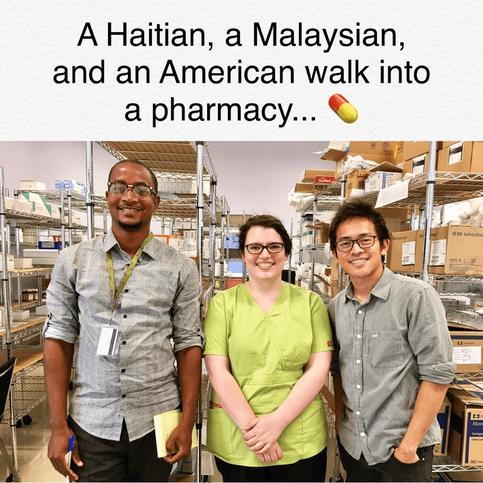 Lucian Lee and her colleagues in the pharmacy at Bishop Joseph M. Sullivan Center for Health