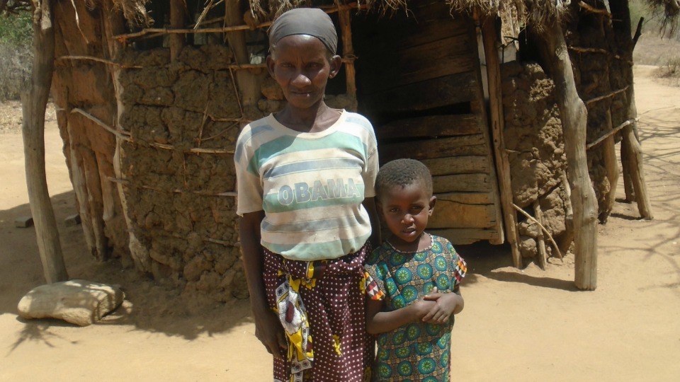 Kalumu with her grandmother