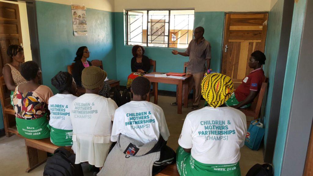 A meeting with the Safe Motherhood Group community health workers. 