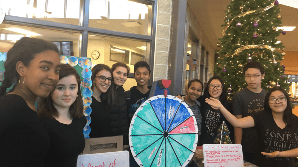 Archbishop MacDonald Catholic High School in Alberta Canada engages in the wheel of fortune