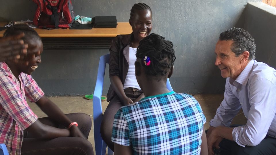 Bruce with some of the girls recently released in South Sudan. Finding a reason to smile again.