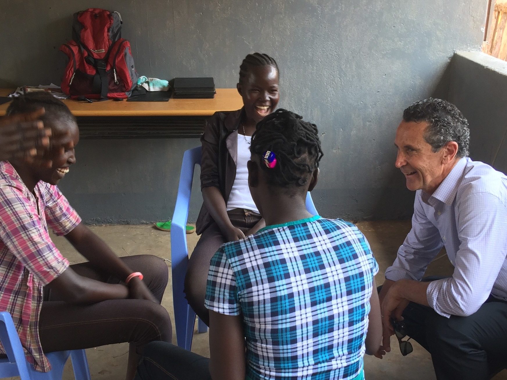 Bruce with some of the girls recently released in South Sudan. Finding a reason to smile again.