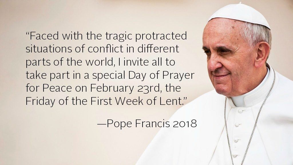 Pope-Francis calls for a day of prayer for peace in South Sudan on Feb 23 2018