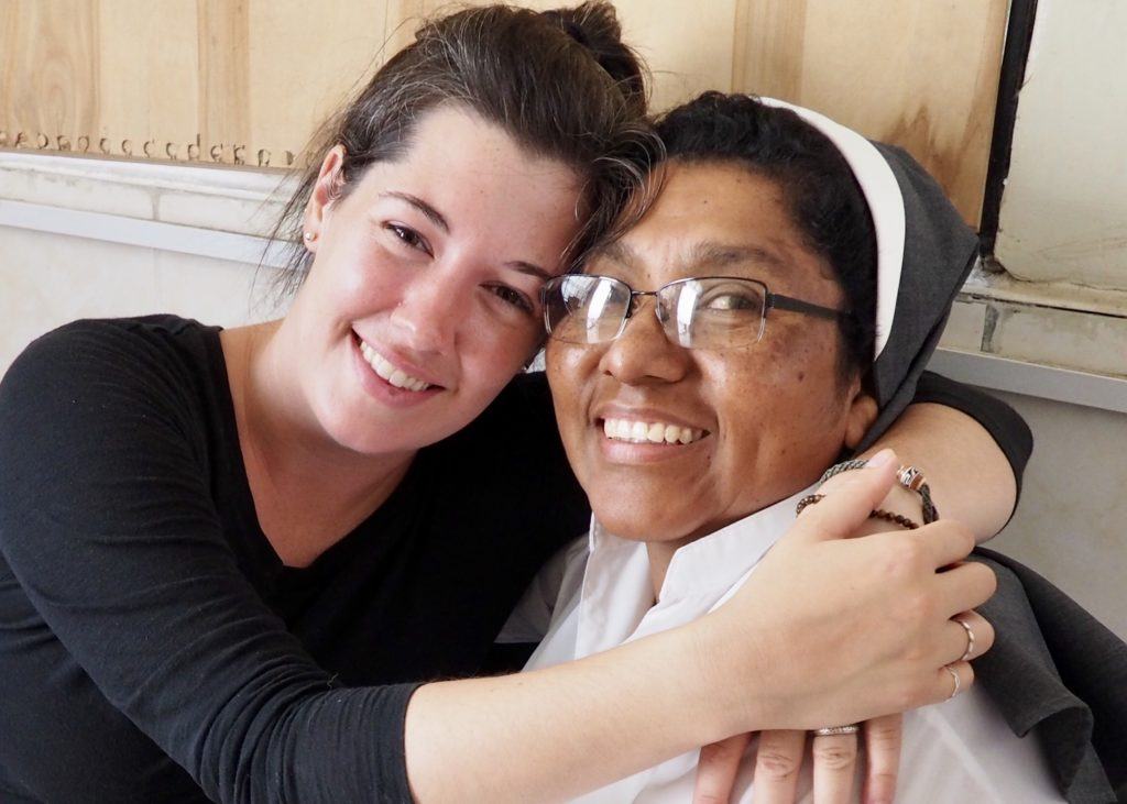 Brynn is a volunteer in Peru. Here she is pictured with Sister Teresa, one of her favorite people on the planet.