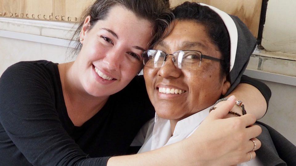 Brynn is a volunteer in Peru. Here she is pictured with Sister Teresa, one of her favorite people on the planet.