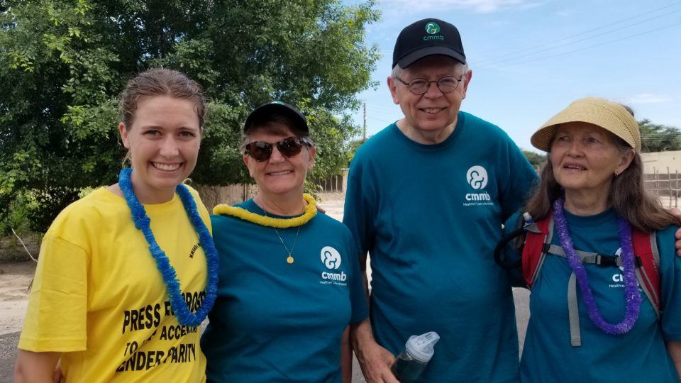 Members of the mission trip team to Mwandi. One of our long term international volunteers, Rose, is pictured in a yellow t-shirt.