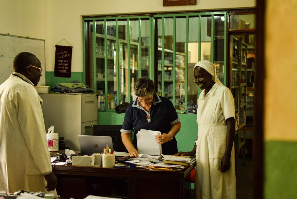 Sister Laura is here working as she always is.