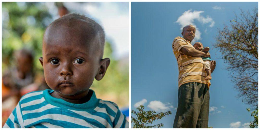 Image of baby Titus and image of baby Titus and his father