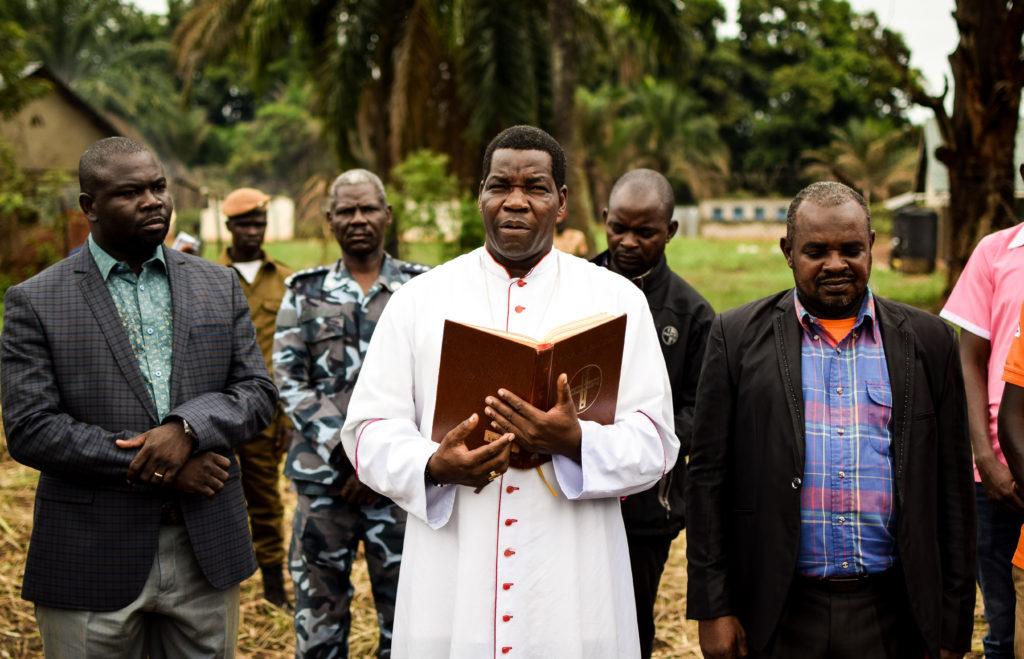 Bishop Eduardo reads from the bible