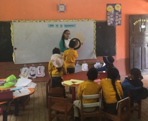 Nurse Stefany Working with School Children in Huari