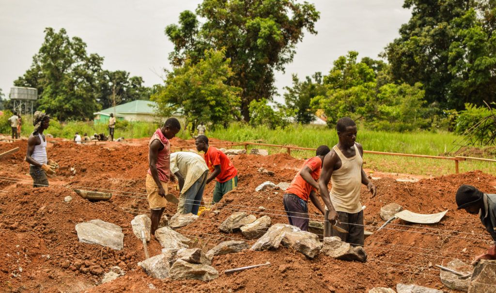 Workmen at Building Project at St. Theresa Hospital in Nzara