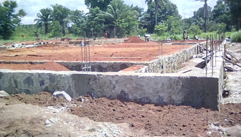 Constrution of the surgical ward foundation is nearly compelete, minus four columns that need to be filled with cement.