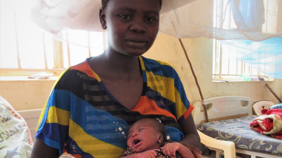 Newborn Sarah with her mother, Nevar, the day after the birth.