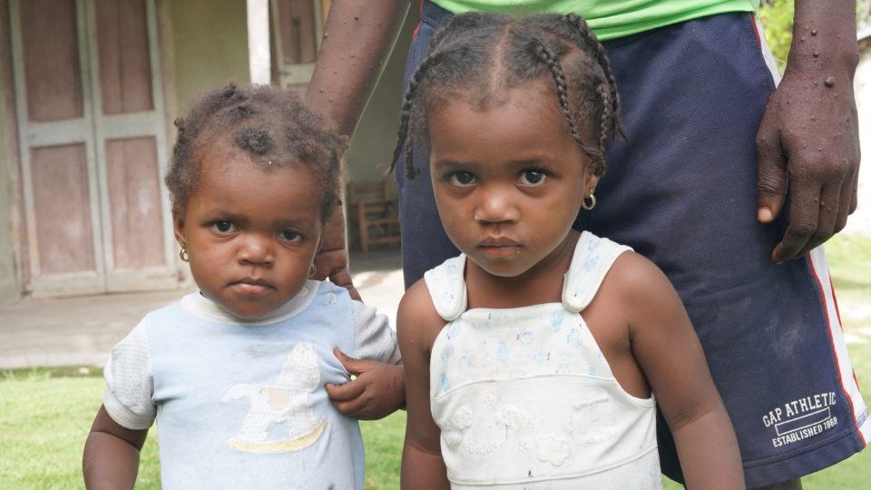 twin girls in Haiti