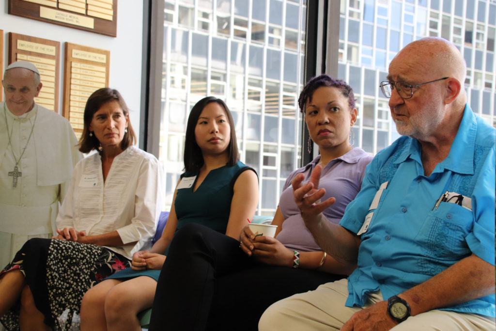 Dr.Harry Owens on the volunteer alumni panel at our volunteer orientation in New York.