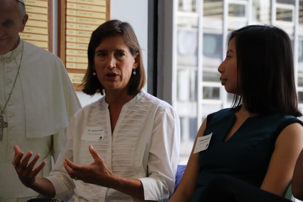 Dr. Helene on the volunteer alumni panel at our volunteer orientation in New York.