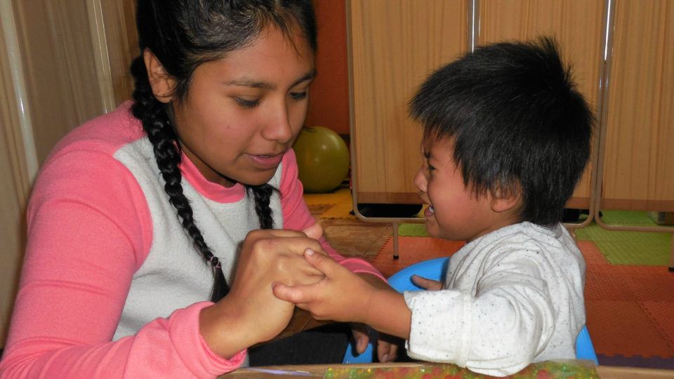 Jordan in a therapy session - CMMB Peru Angel