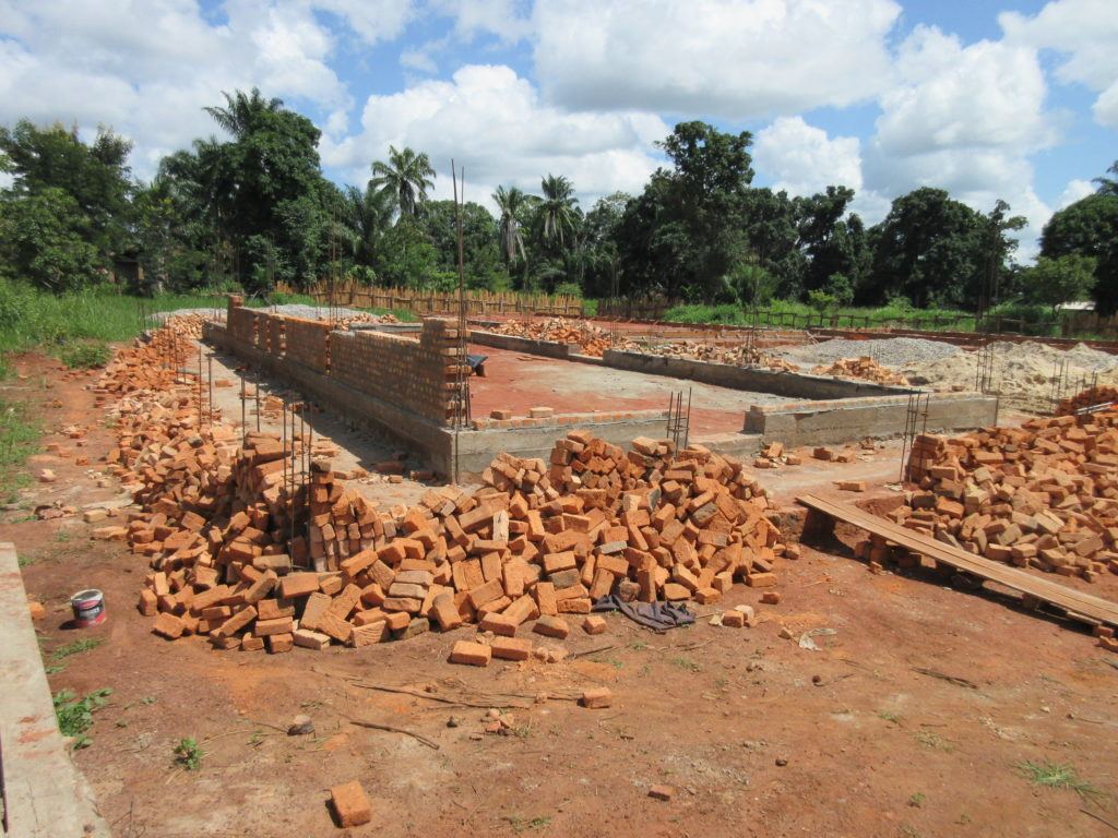 The maternity ward as of June 24. Brick walls are starting to be laid.