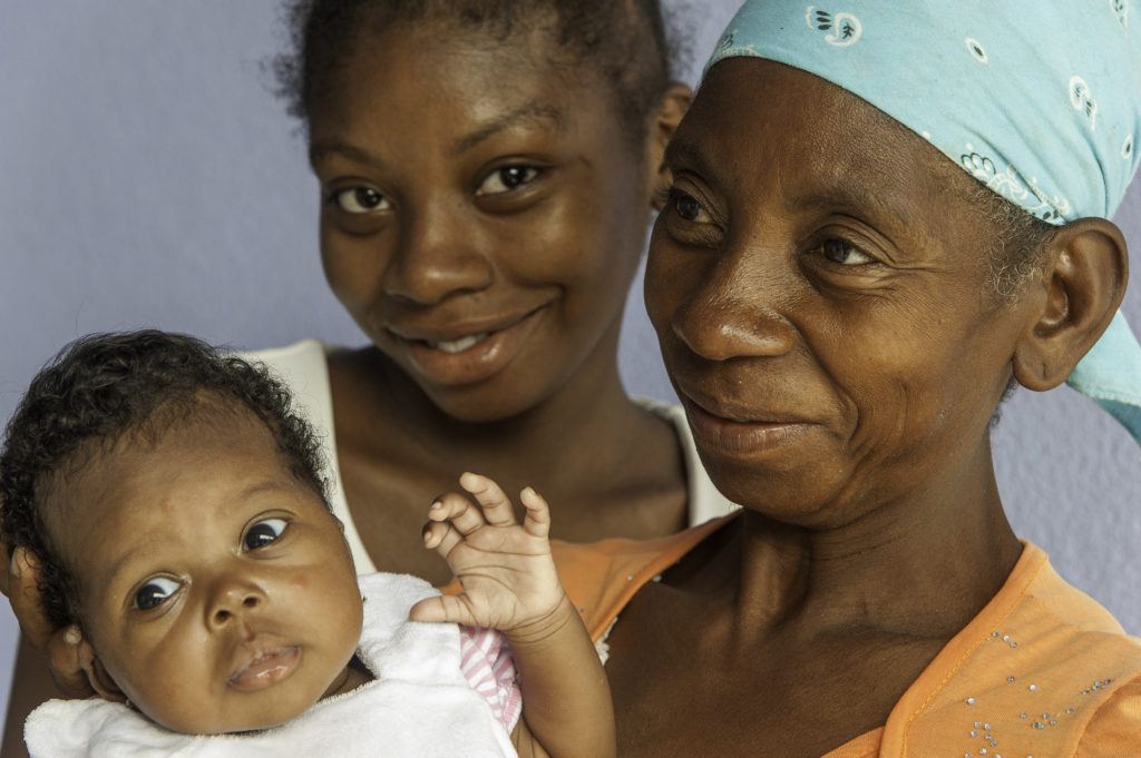 Baby Ann with her mother and grandmother