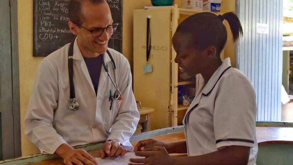 Dr. Jose Garcia is pictured here with a nurse at Mutomo Mission Hospital. He is an international volunteer.