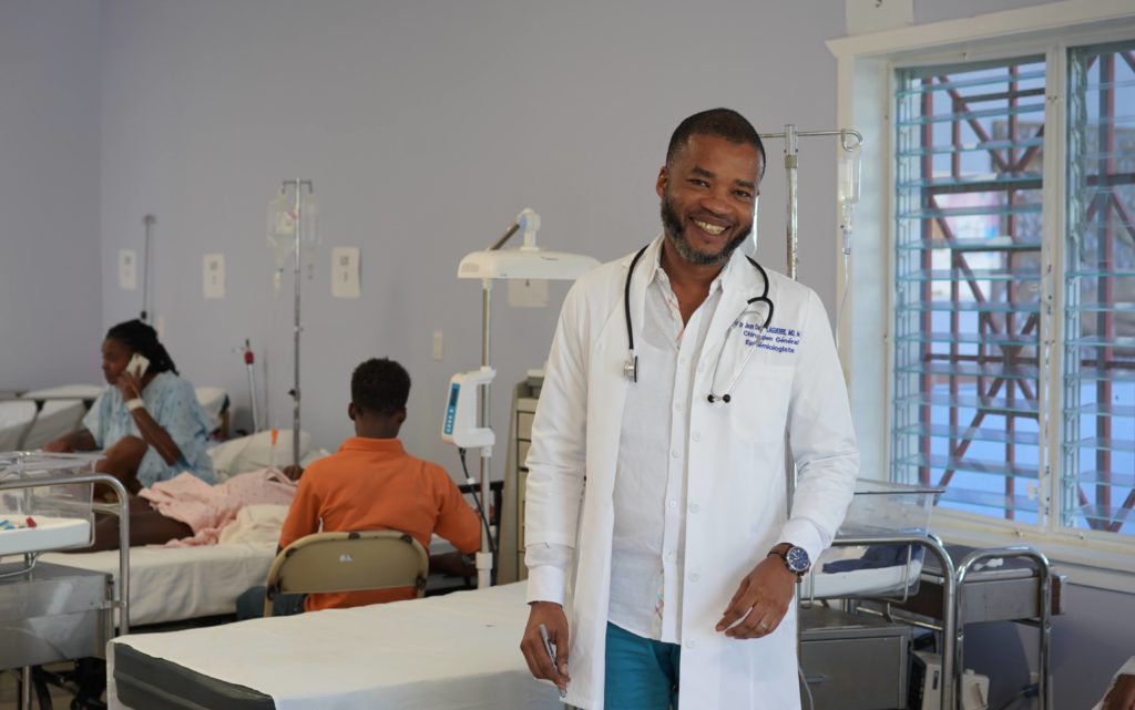 Dr. Laguerre is a doctor at the BJSH in Haiti