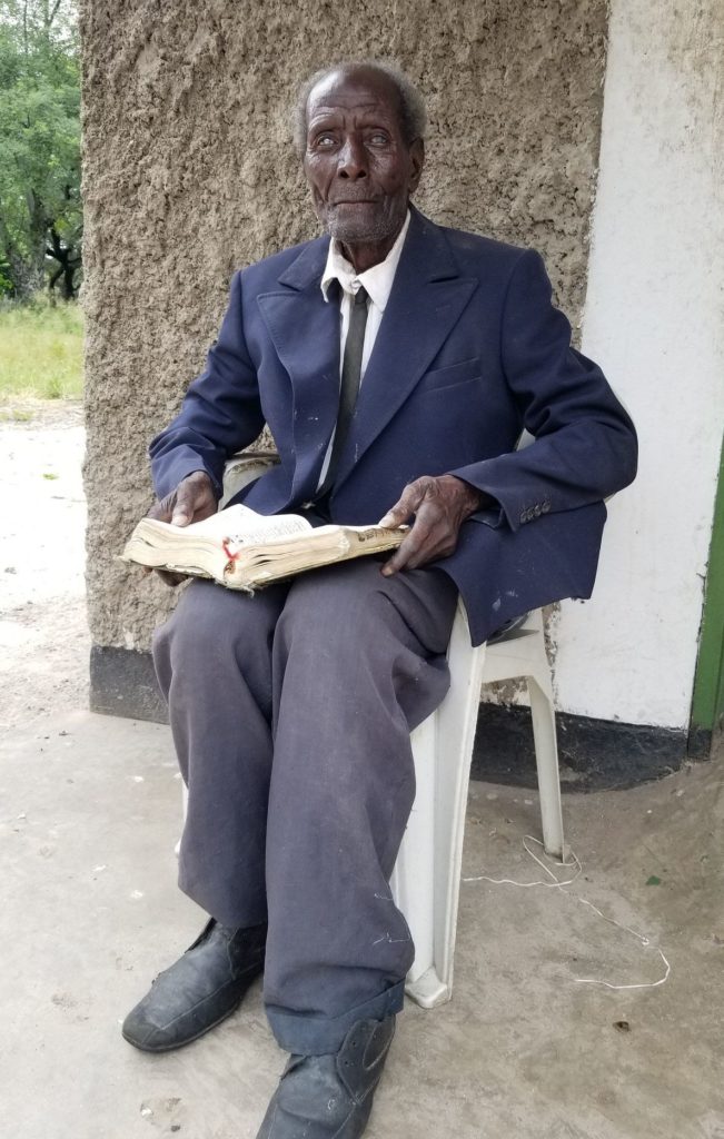 blind man in Mwandi
