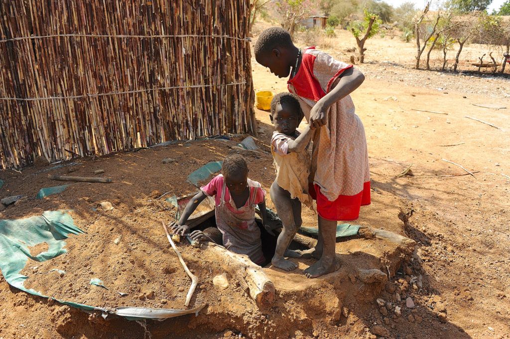 Children taking cover - Heart of Nuba Screening