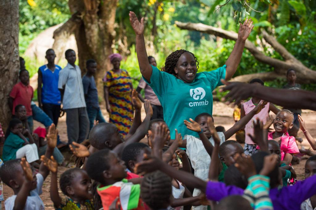 Catherine leading children in play