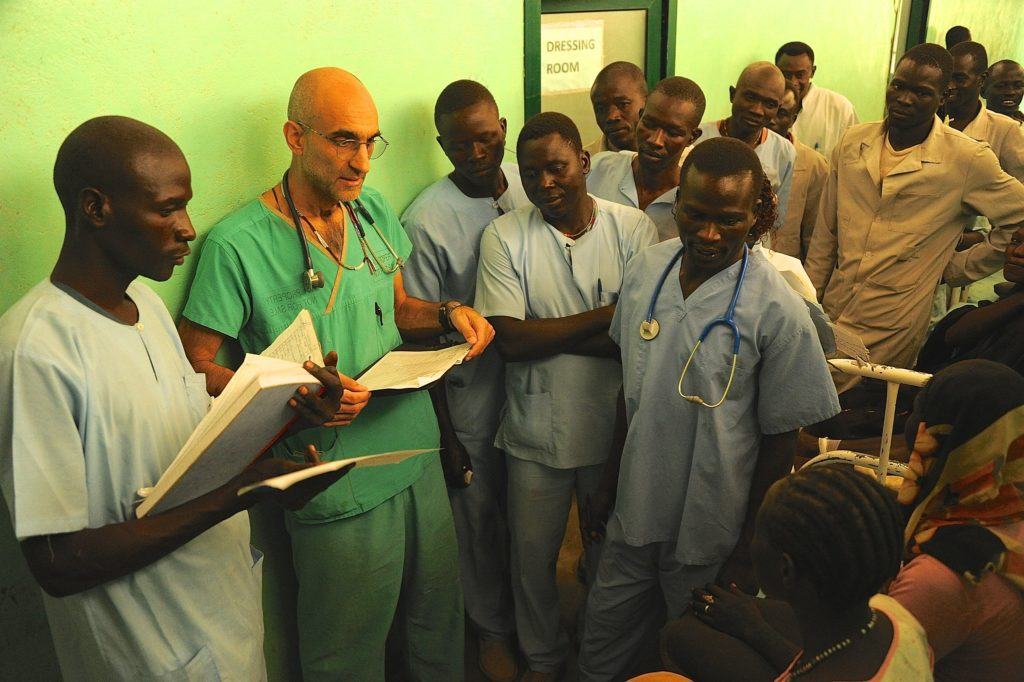 Dr. Tom, directs staff at the mother of mercy hospital 