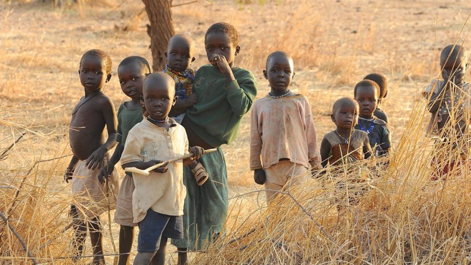 Children standing in the Nuba Mountains of Sudan