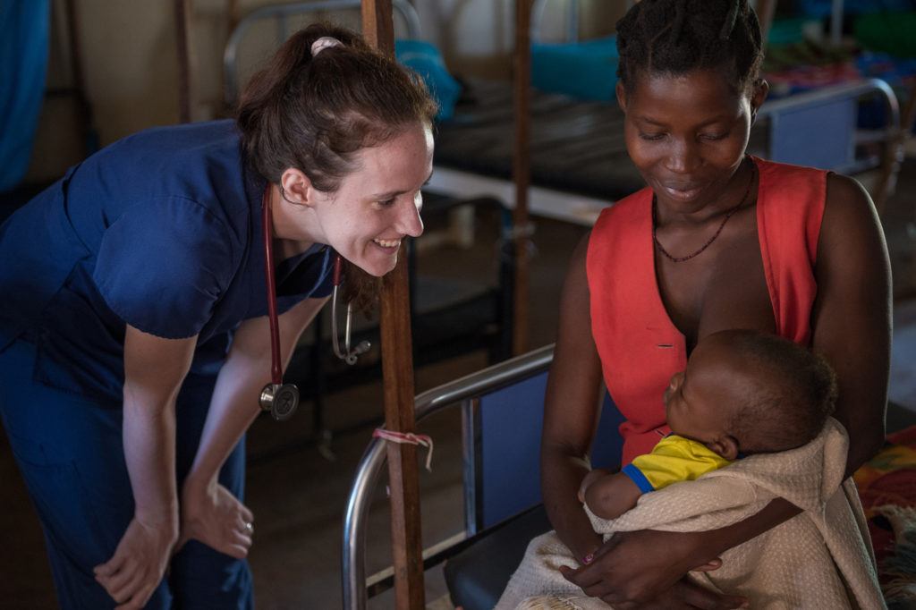 Sarah caring for a patient in Nzara, South Sudan