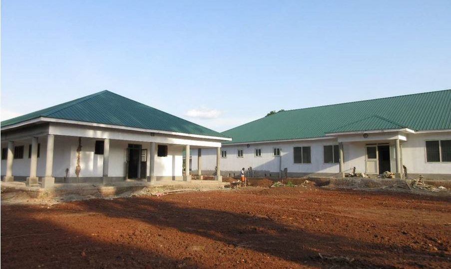 Am image of two new buildings at the St. Therese Hospital Expansion site