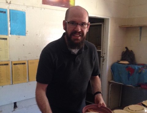 Brian Rockhold making lunches for children in Mwandi Zambia